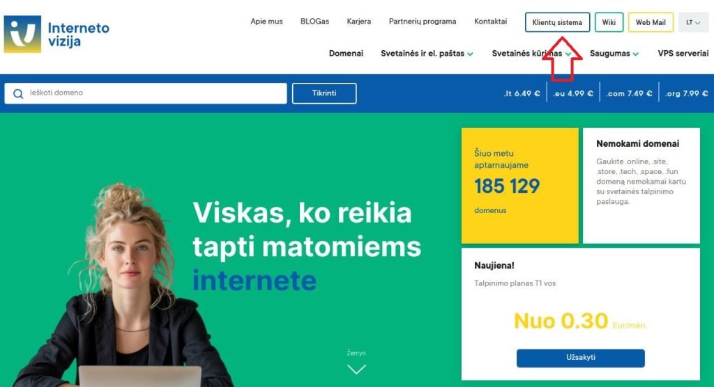 Interneto vizija - pradinis puslapis